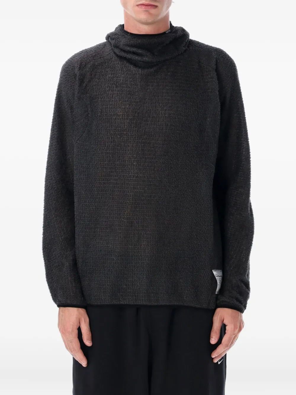 Satisfy funnel-neck fleece hoodie | Grey | Image 1