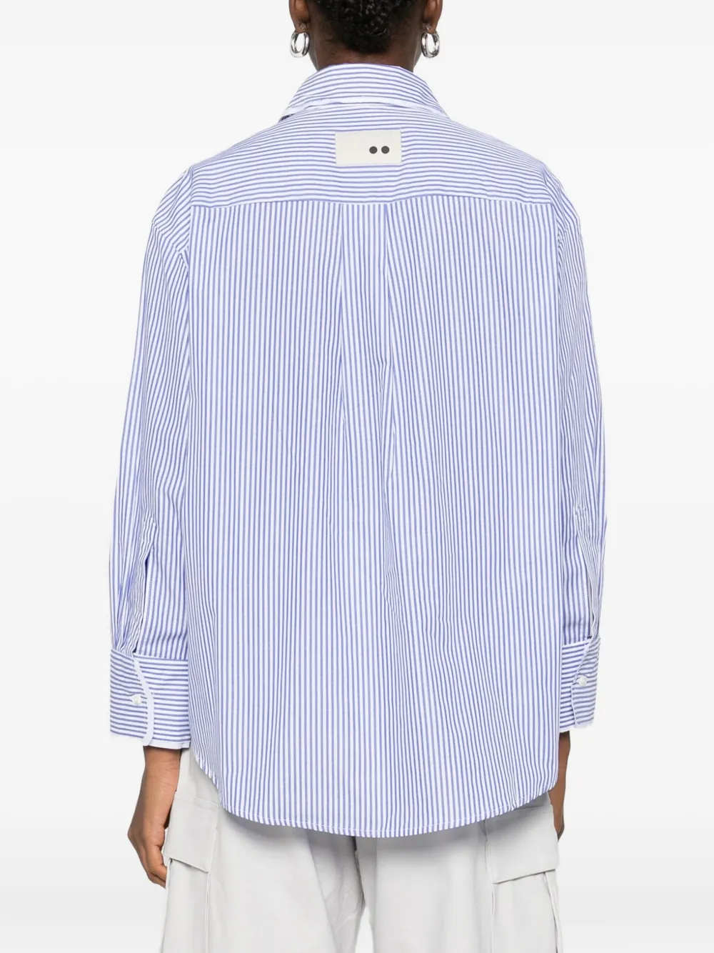 The M Olivia Striped Shirt In Blue