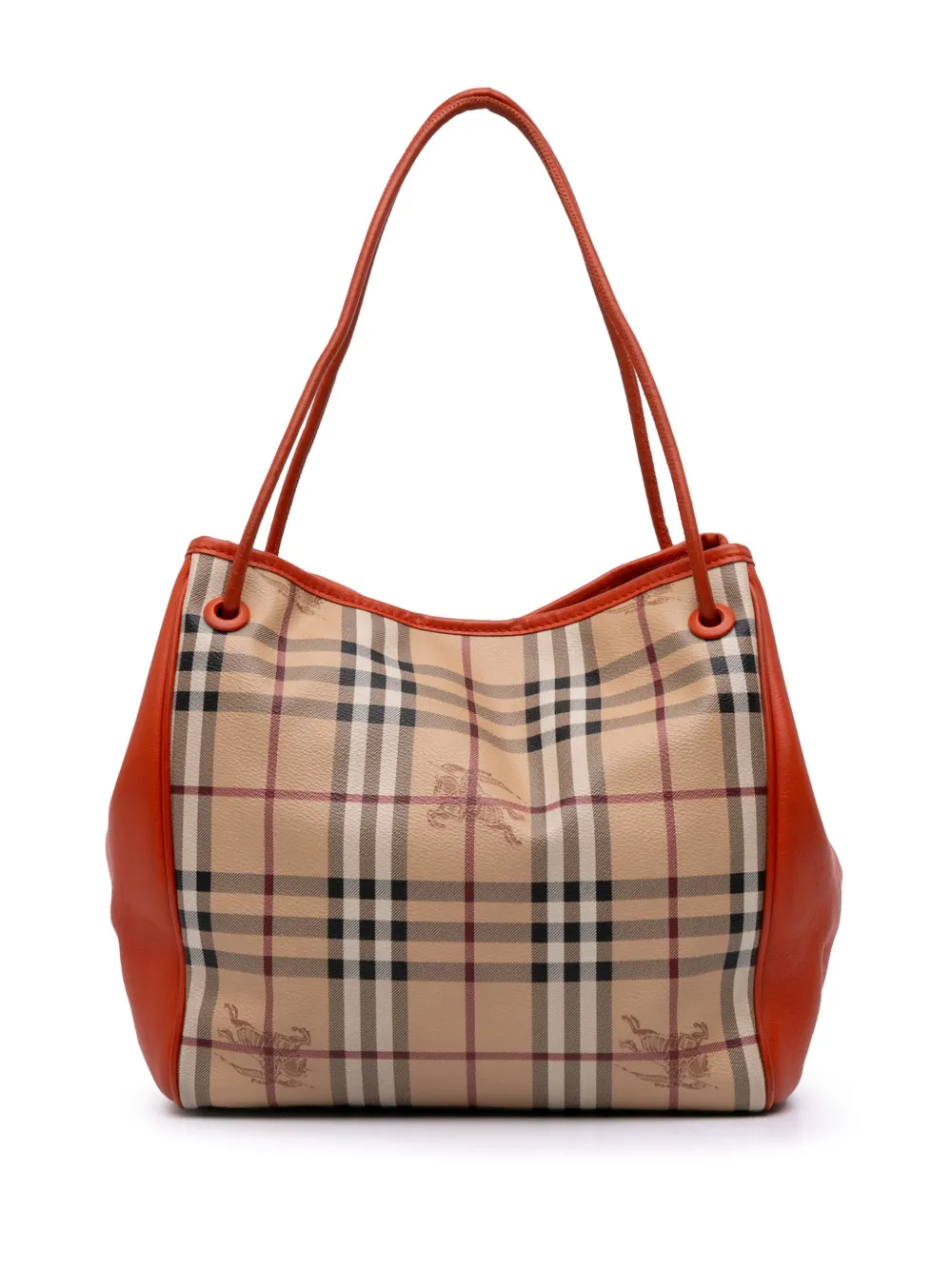Burberry Pre-Owned 2000-2017 Small Leather Trimmed Haymarket Check Coated Canvas Canterbury tote bag | Brown | Image 1