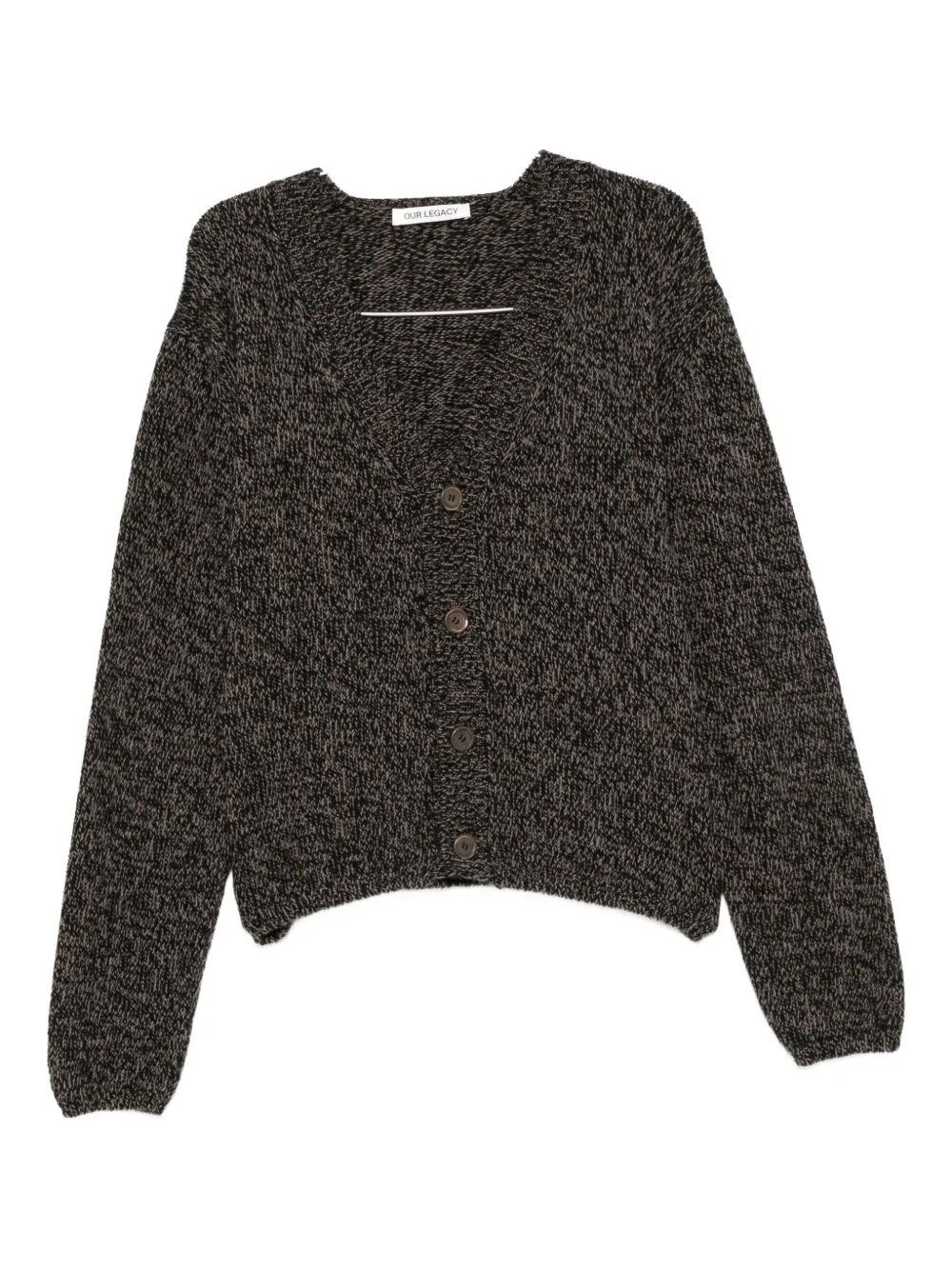 Our Legacy Speckled V-neck Cardigan In Gray