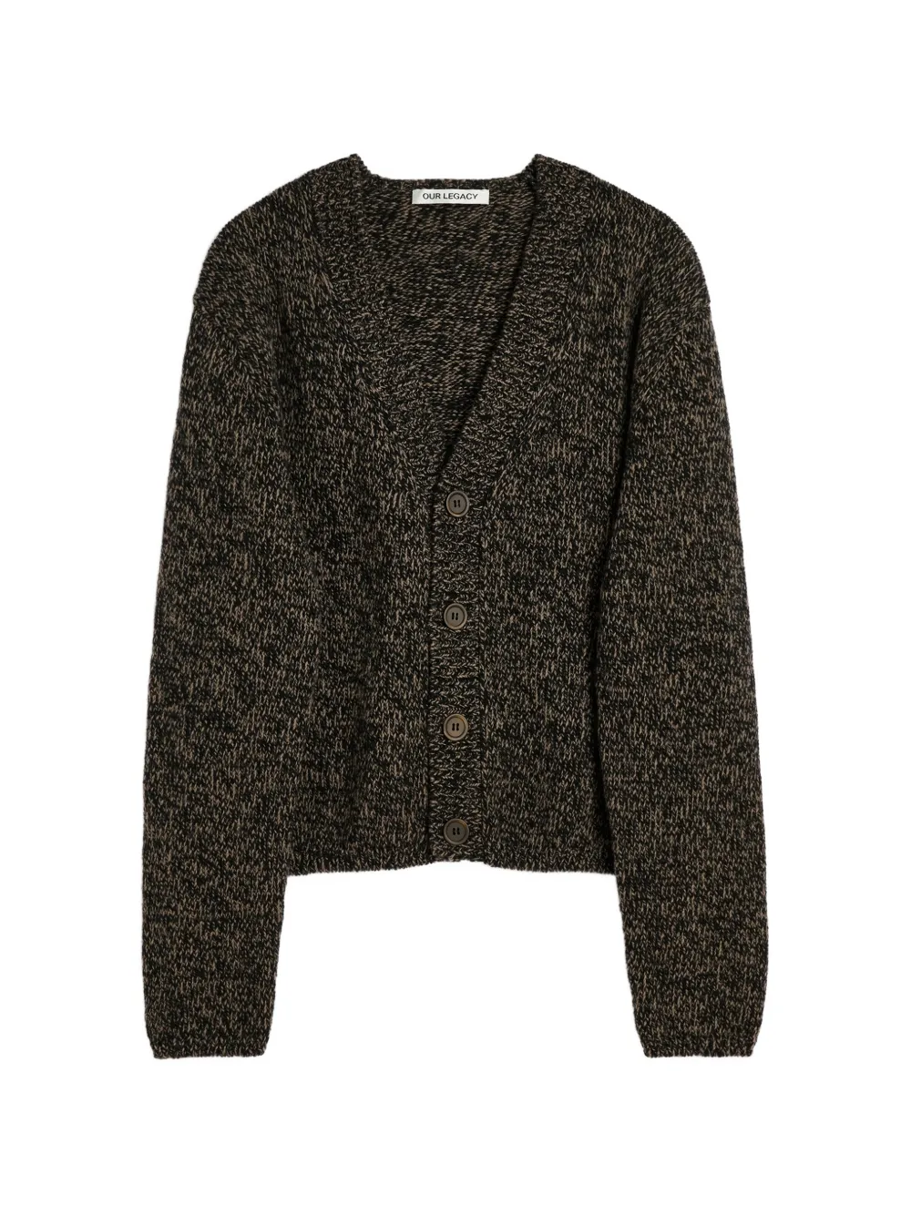 OUR LEGACY Vest met V-hals en spikkels Bruin