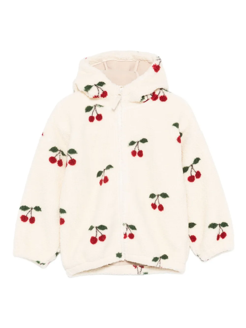 Konges Sløjd Cherry-embroidery Hoodie In White