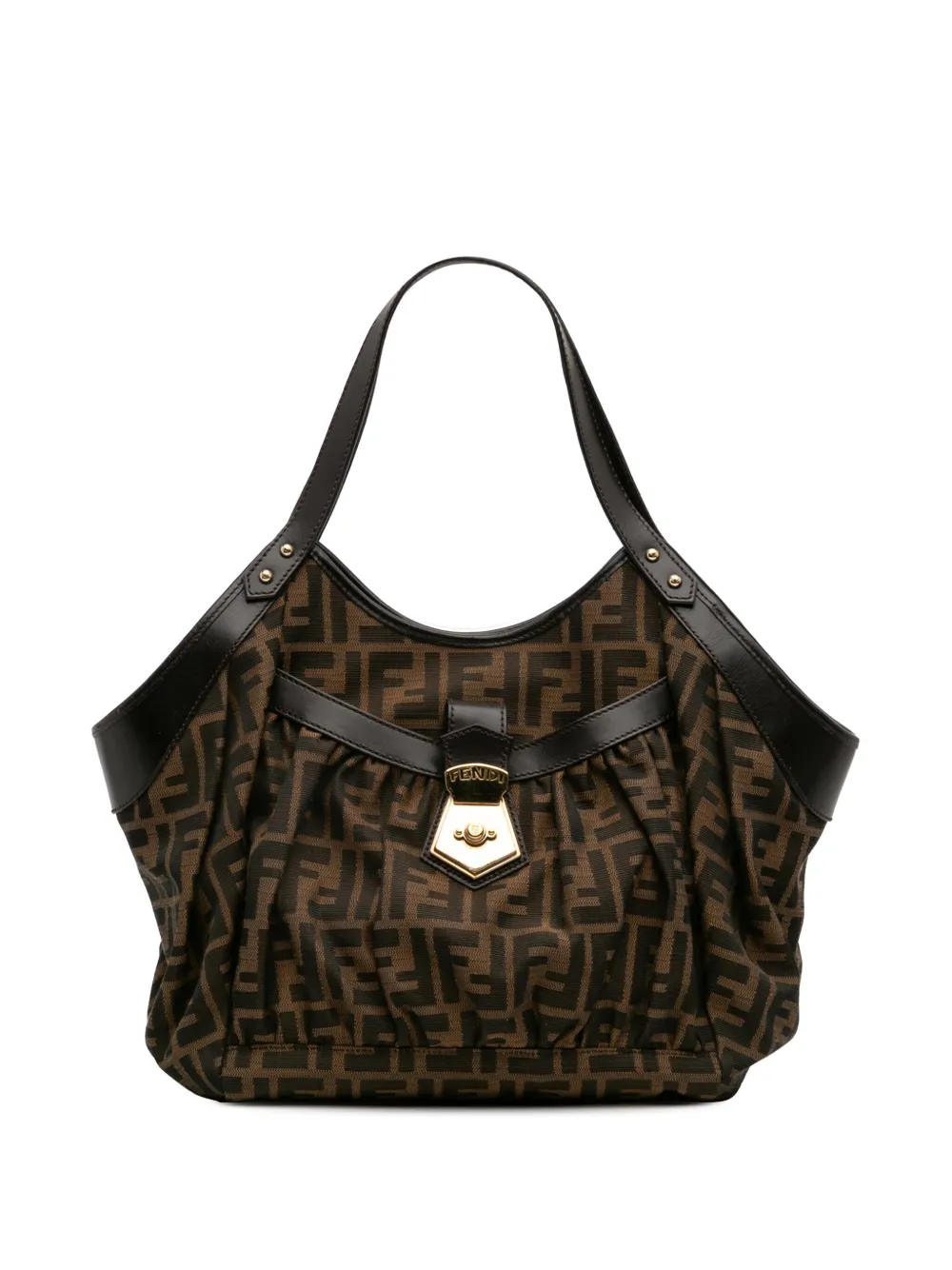 Pre-owned Fendi 2010-2025 Zucca Canvas Chef Tote Bag In Brown