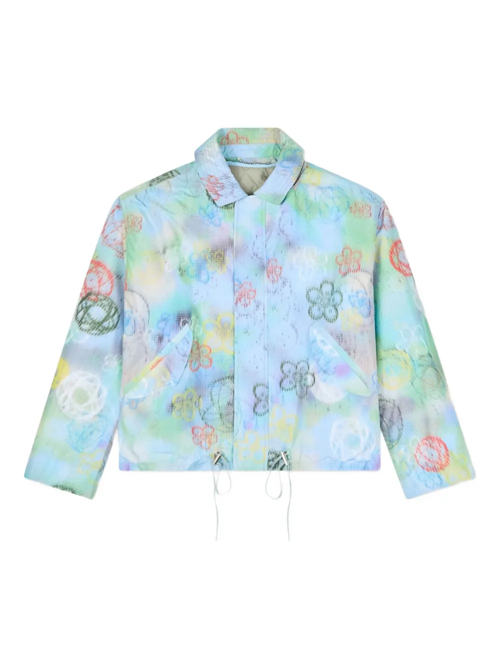 Kenzo Gewatteerd jack met bloemenprint Blauw