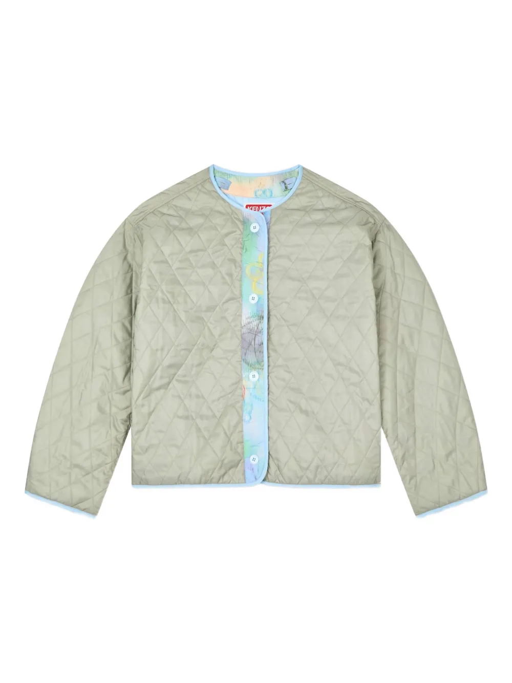 Kenzo Gewatteerd jack met bloemenprint Blauw