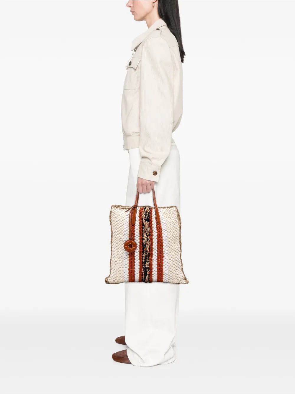 Loro Piana Pre-Owned 2010-2025 Crochet Wool and Silk Blossom tote bag | Pre-Owned | Image 2