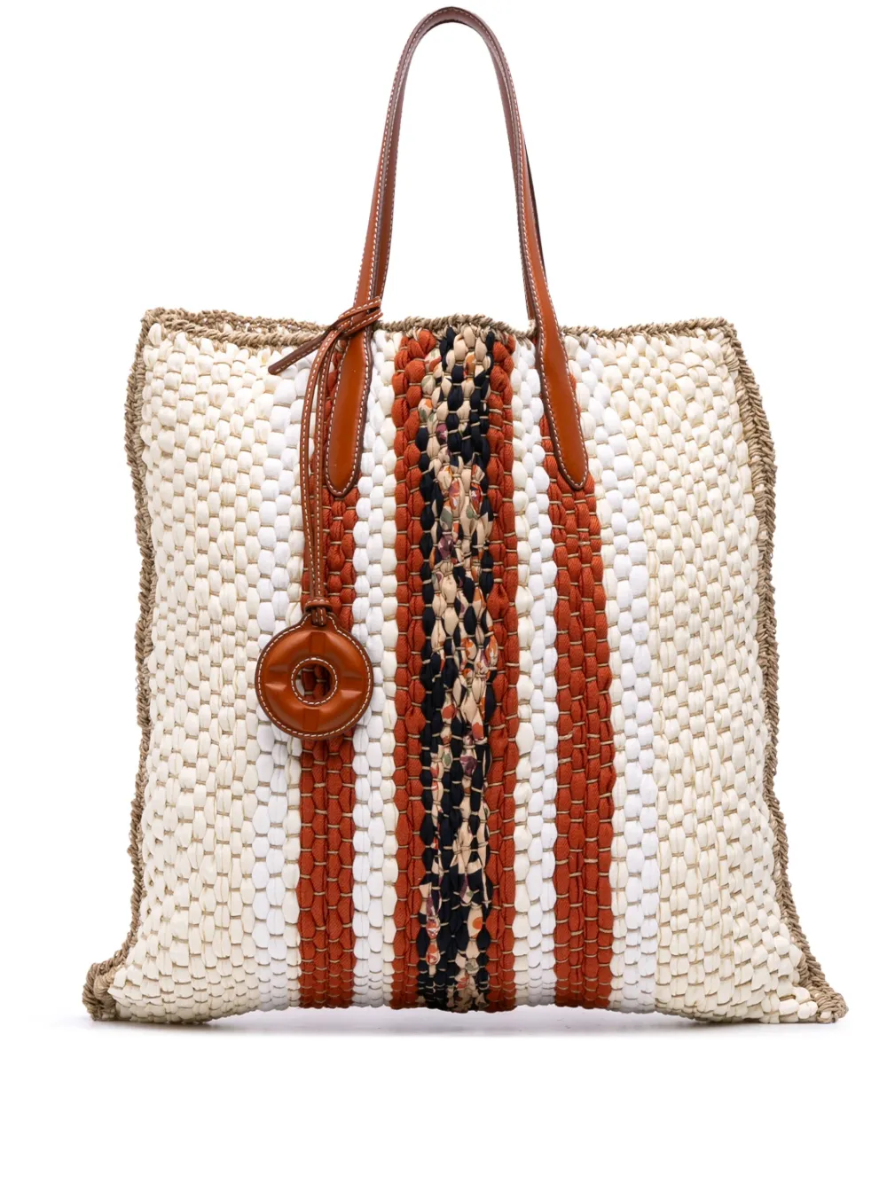 Loro Piana Pre-Owned 2010-2025 Crochet Wool and Silk Blossom tote bag | Brown | Image 1