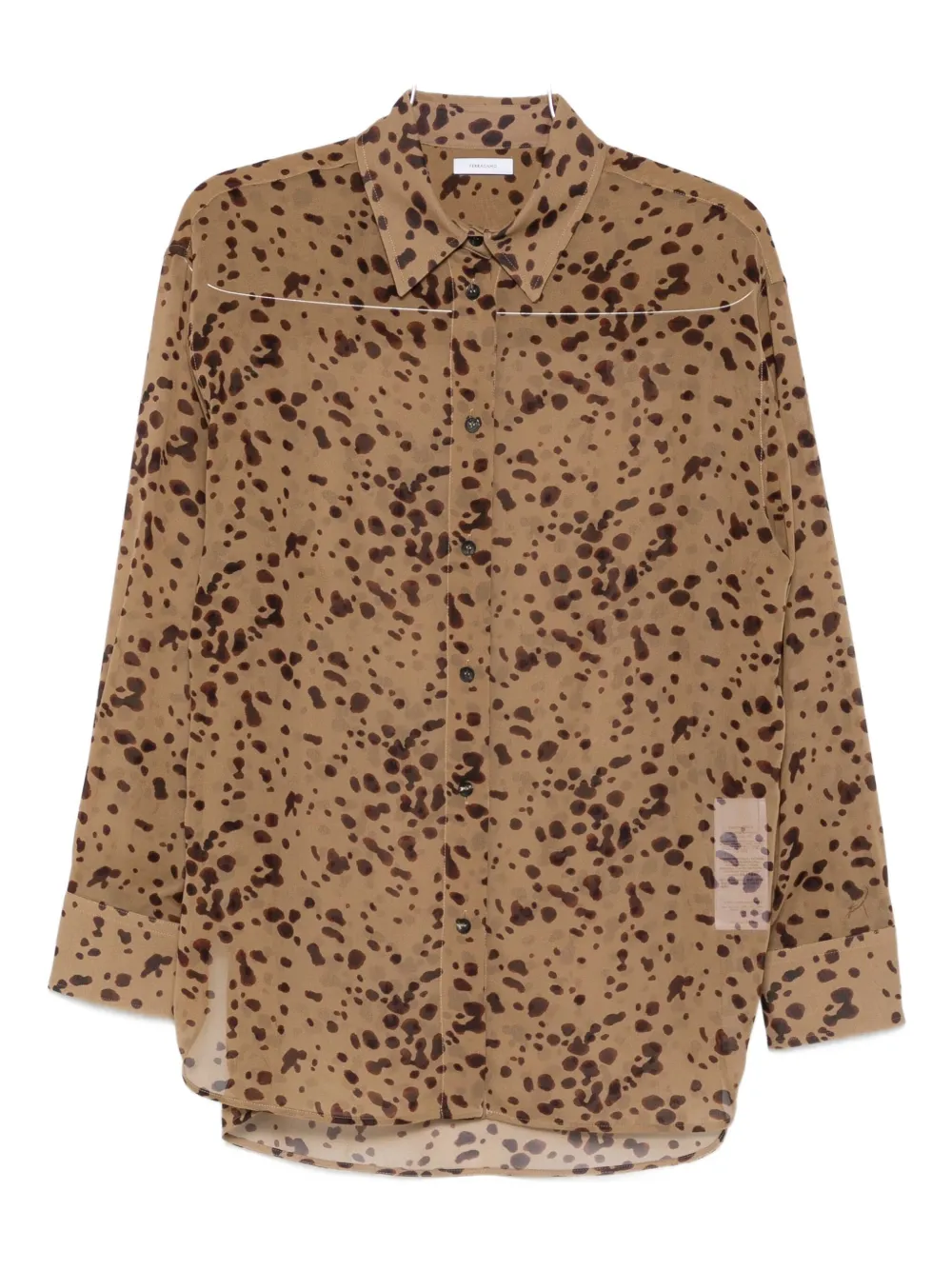 Ferragamo buttoned patterned shirt | Brown | Image 1