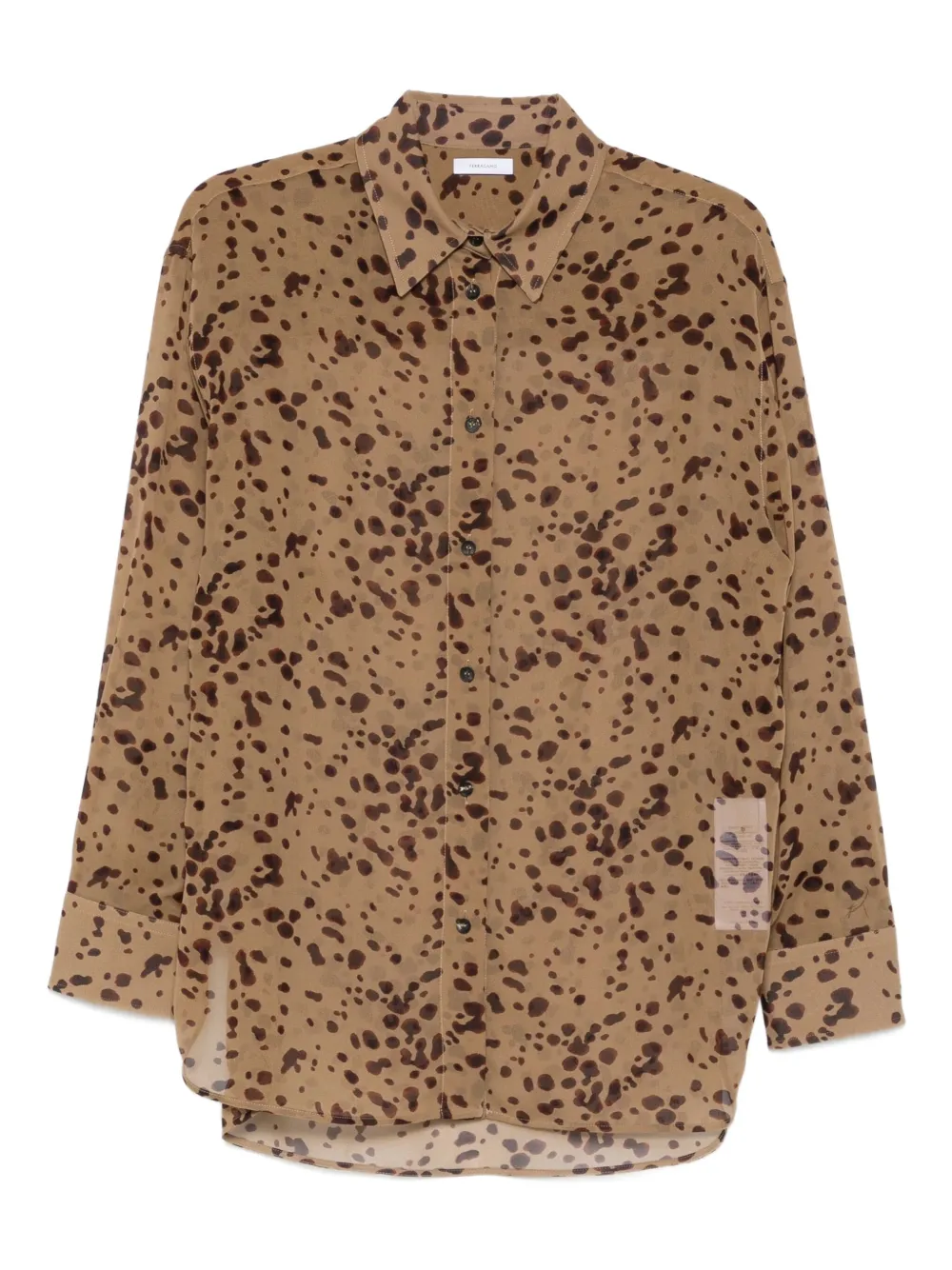 Ferragamo camisa con motivo y botones | marrón | Image 1