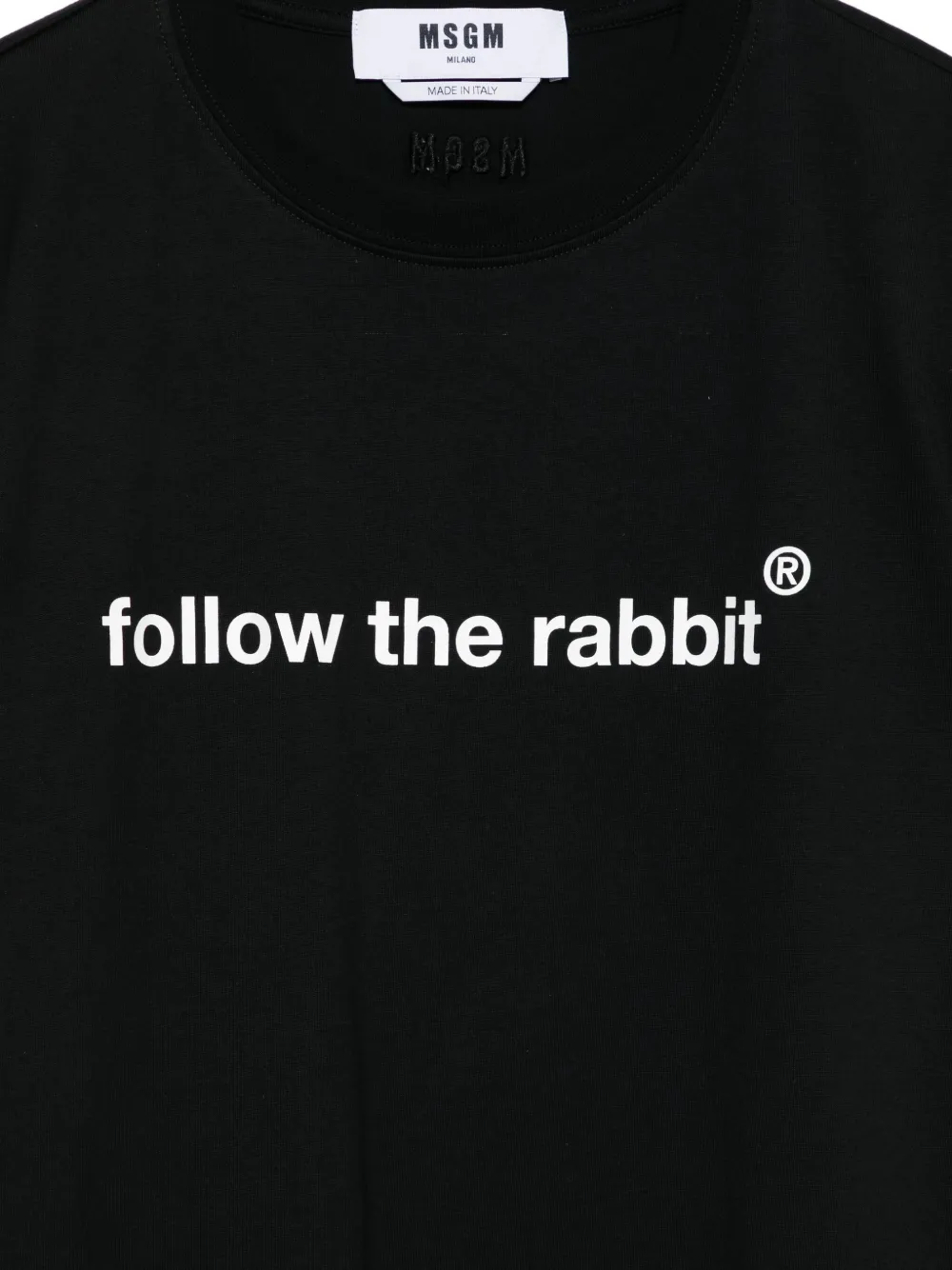 Msgm Rabbit-print T-shirt In Black