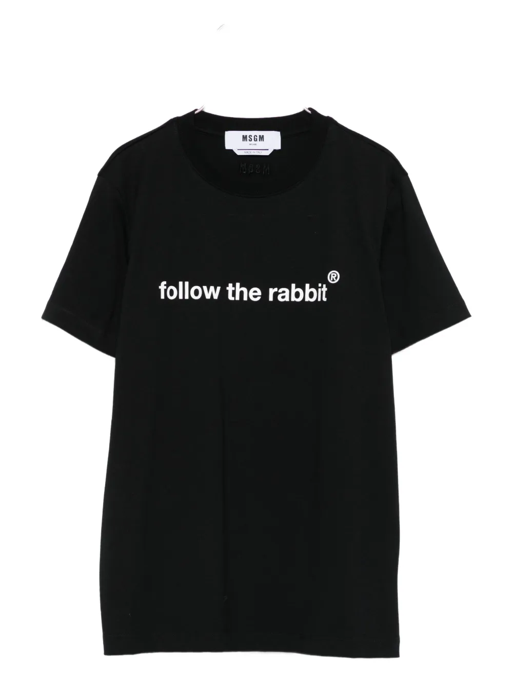 Msgm Rabbit-print T-shirt In Black