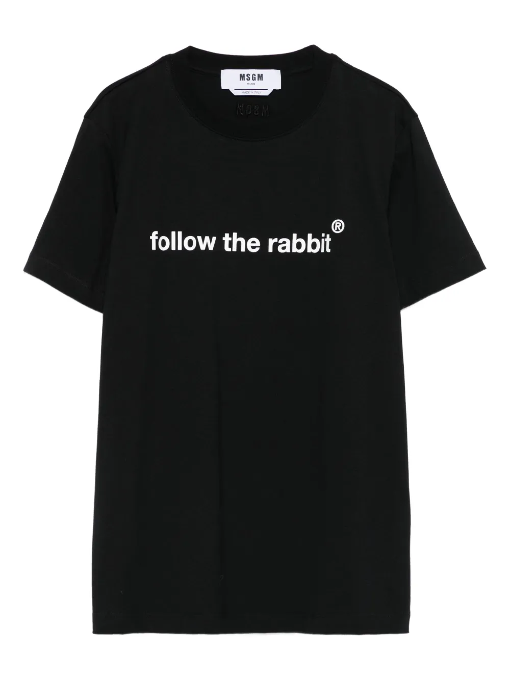 MSGM rabbit-print T-shirt | Black | Image 1