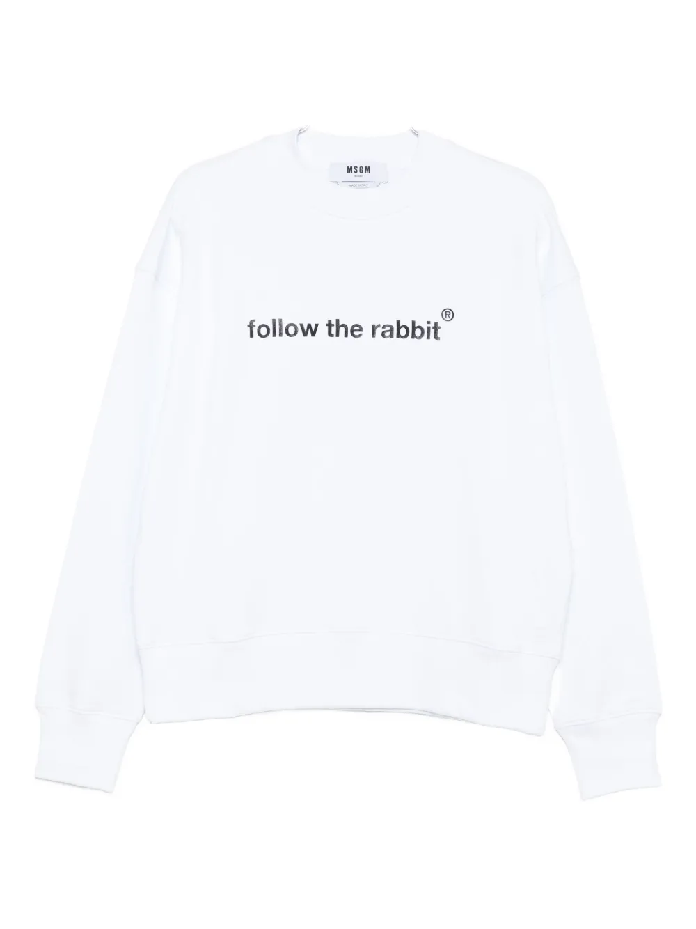 Msgm Ribbed-trim Sweatshirt In White