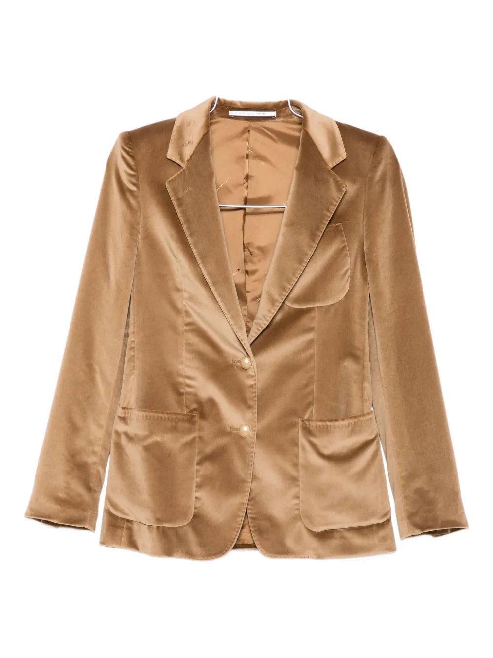 Tagliatore Velvet Patch-pocket Blazer In Brown