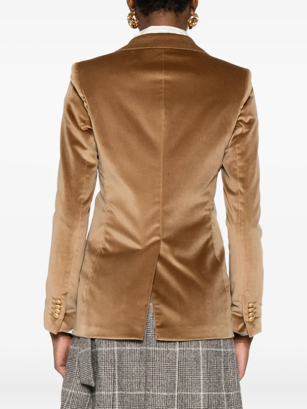 Tagliatore Velvet Patch-pocket Blazer In Brown