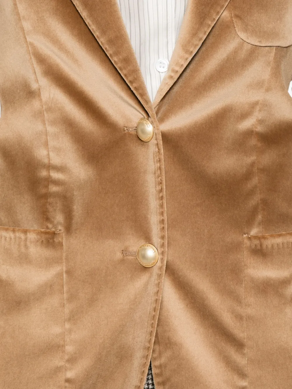 Tagliatore Velvet Patch-pocket Blazer In Brown