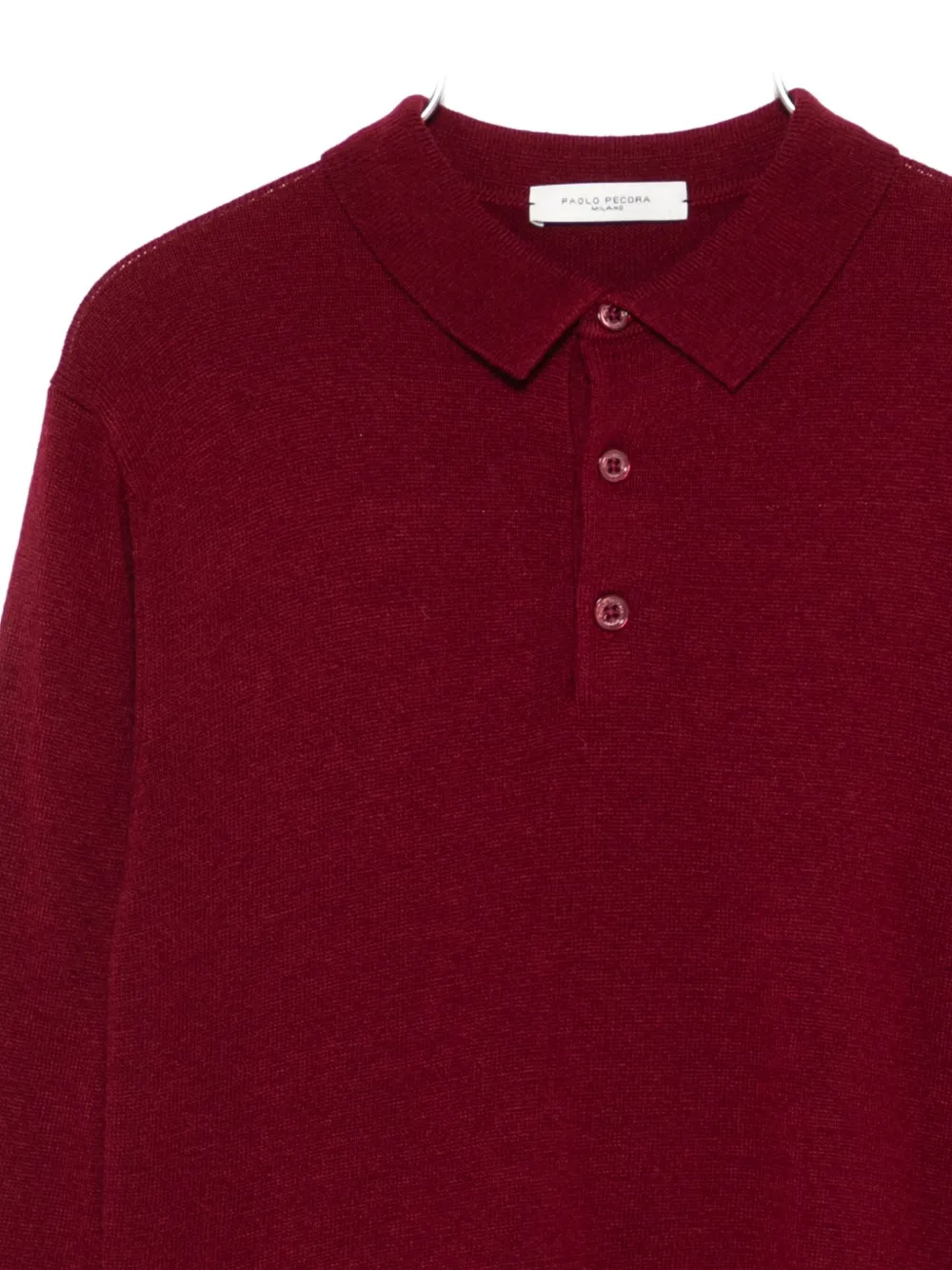 Paolo Pecora Long-sleeve Polo Shirt In Burgundy