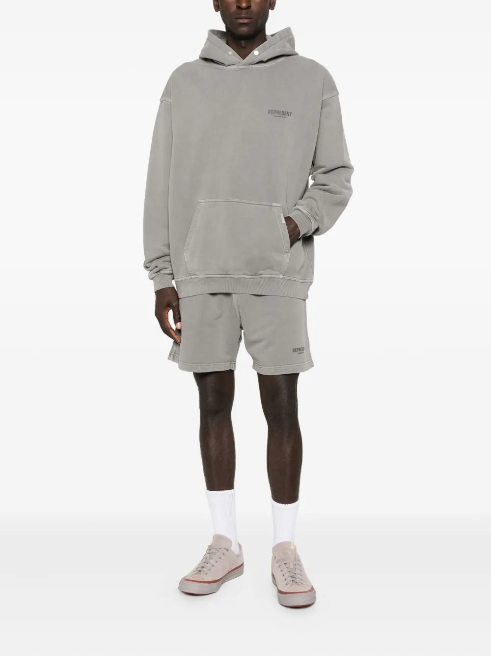 Represent Logo-print Hoodie In Gold