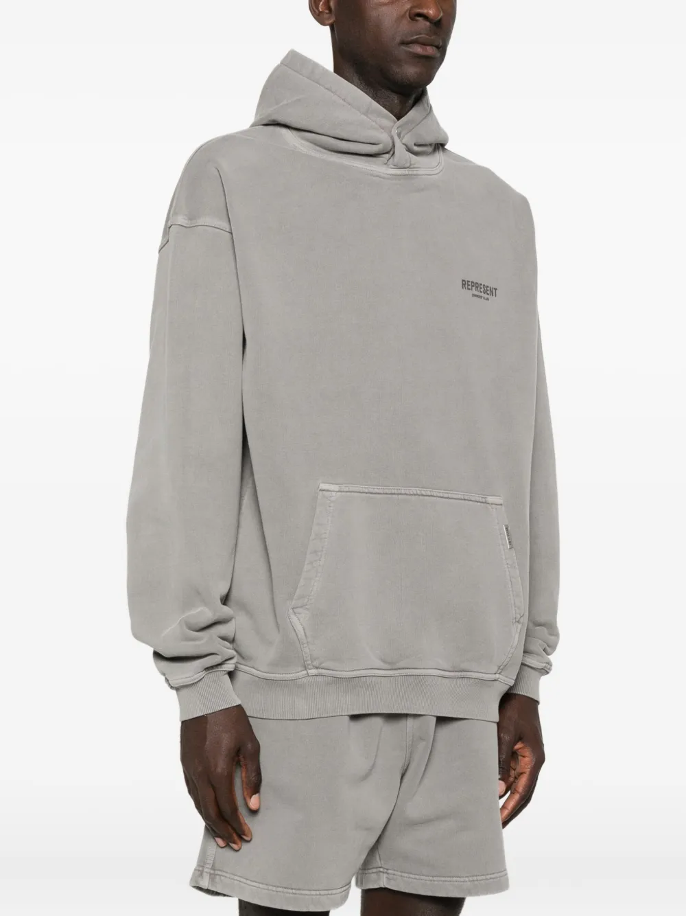 Represent Logo-print Hoodie In Gold
