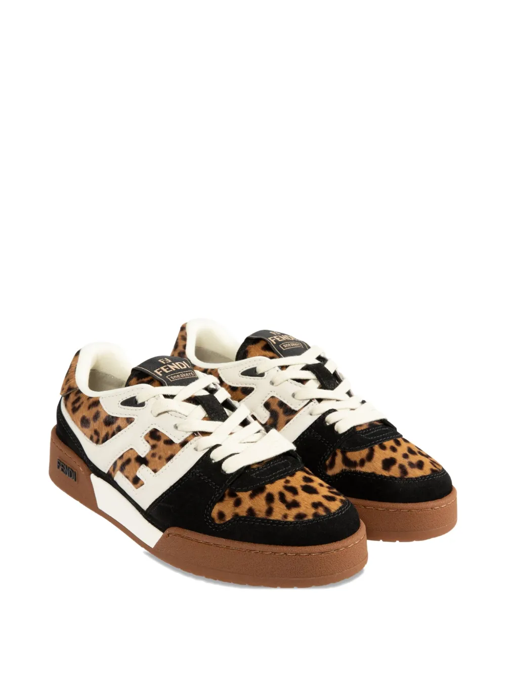 FENDI Match leopard print sneakers Bruin