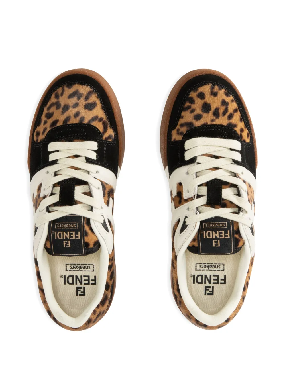 FENDI Match leopard print sneakers Bruin