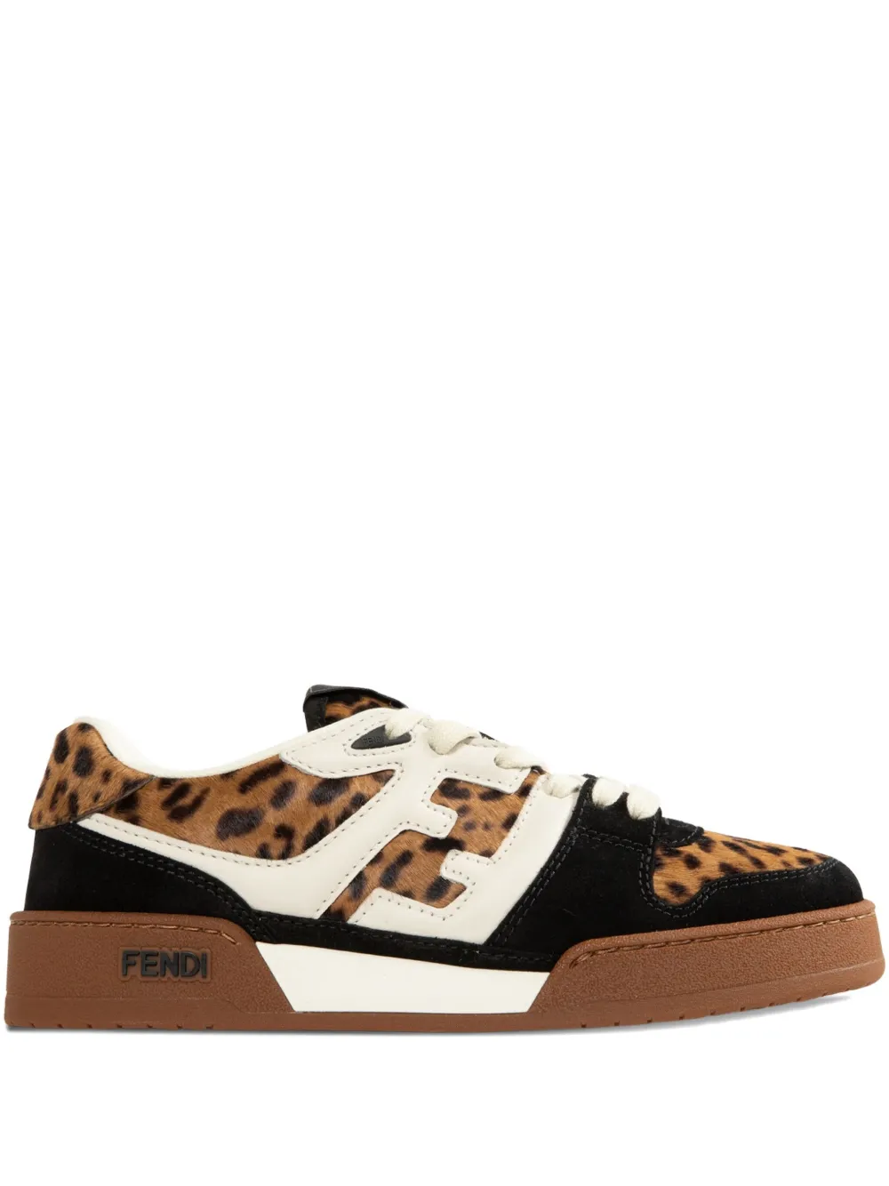 FENDI Match leopard print sneakers Bruin