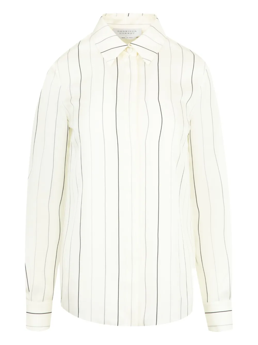 Gabriela Hearst Henri Striped Silk Blouse In White