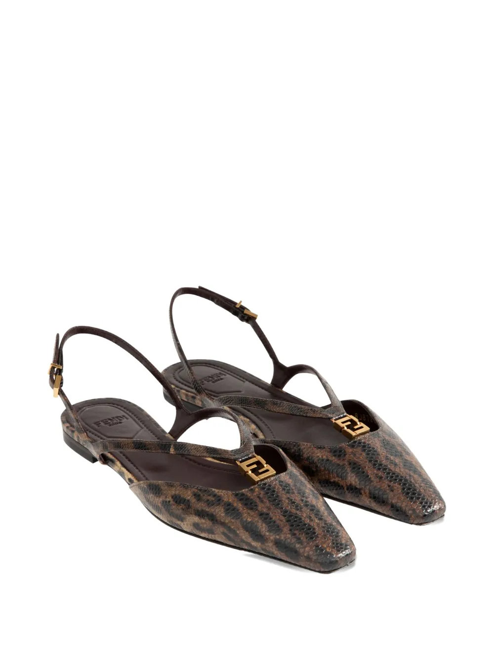 FENDI FFold slingback ballerina's Bruin