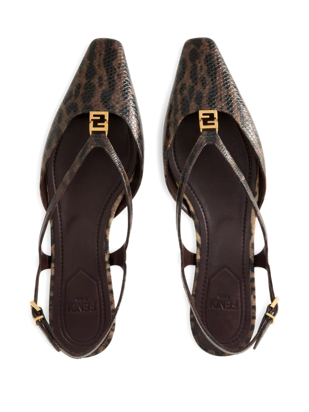 FENDI FFold slingback ballerina's Bruin