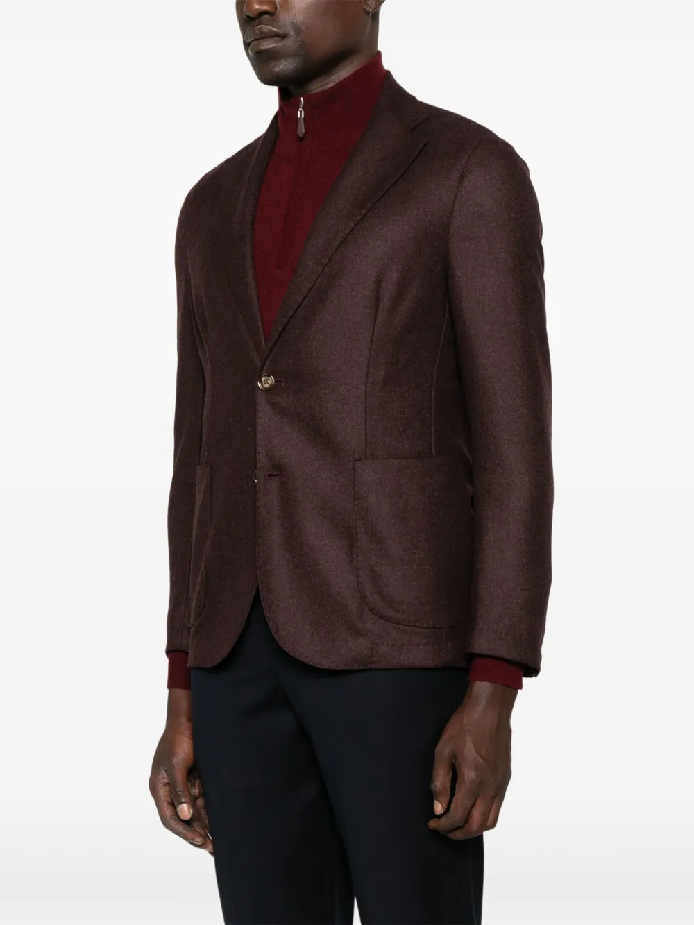 Barba Blazer met opgestikte zak en knopen Bruin