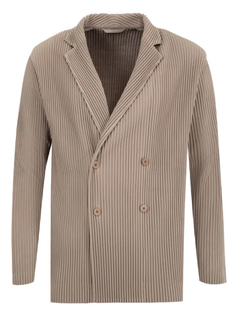 Issey Miyake pleated double-breasted blazer