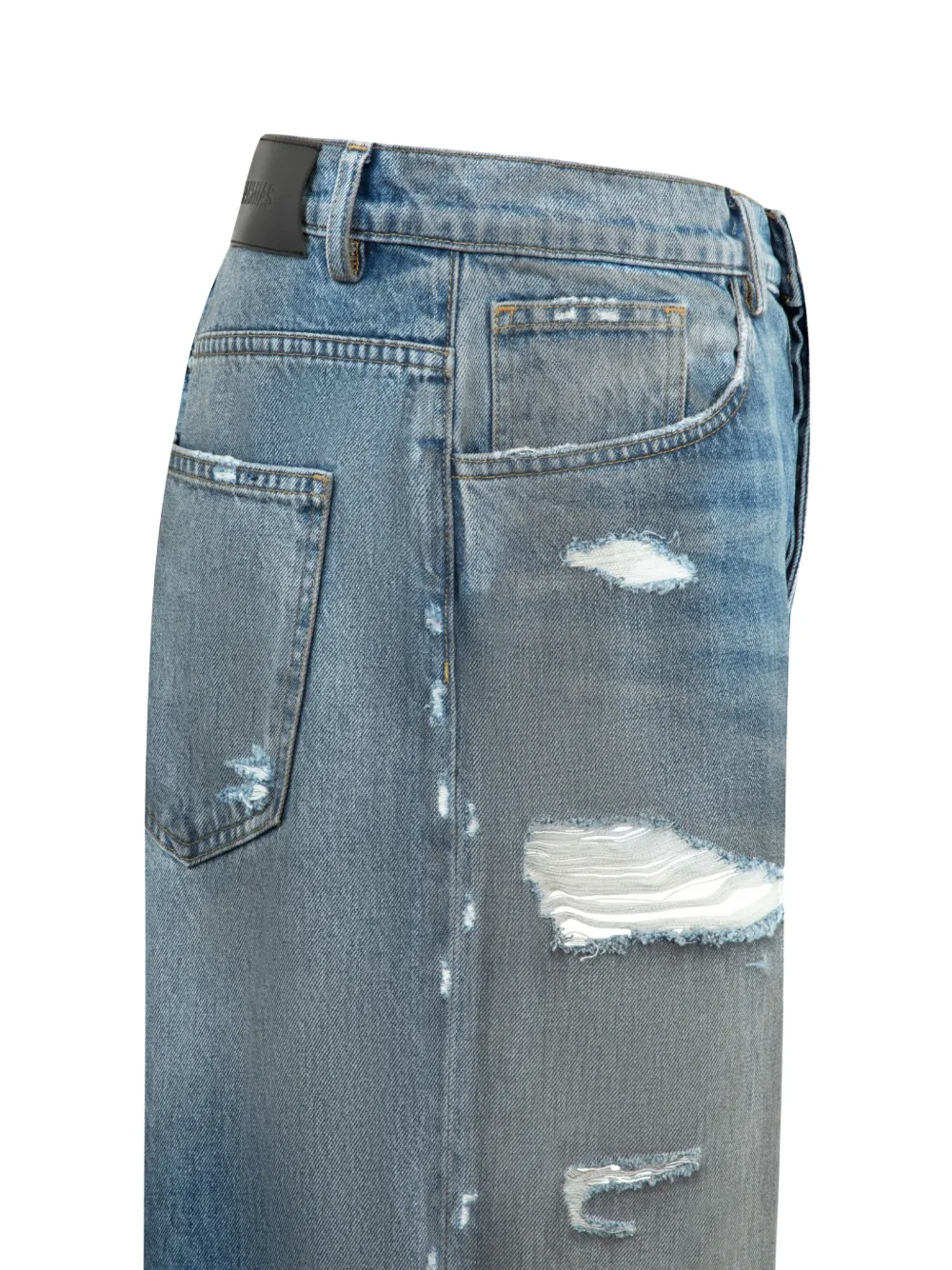 Nahmias Gerafelde baggy jeans Blauw
