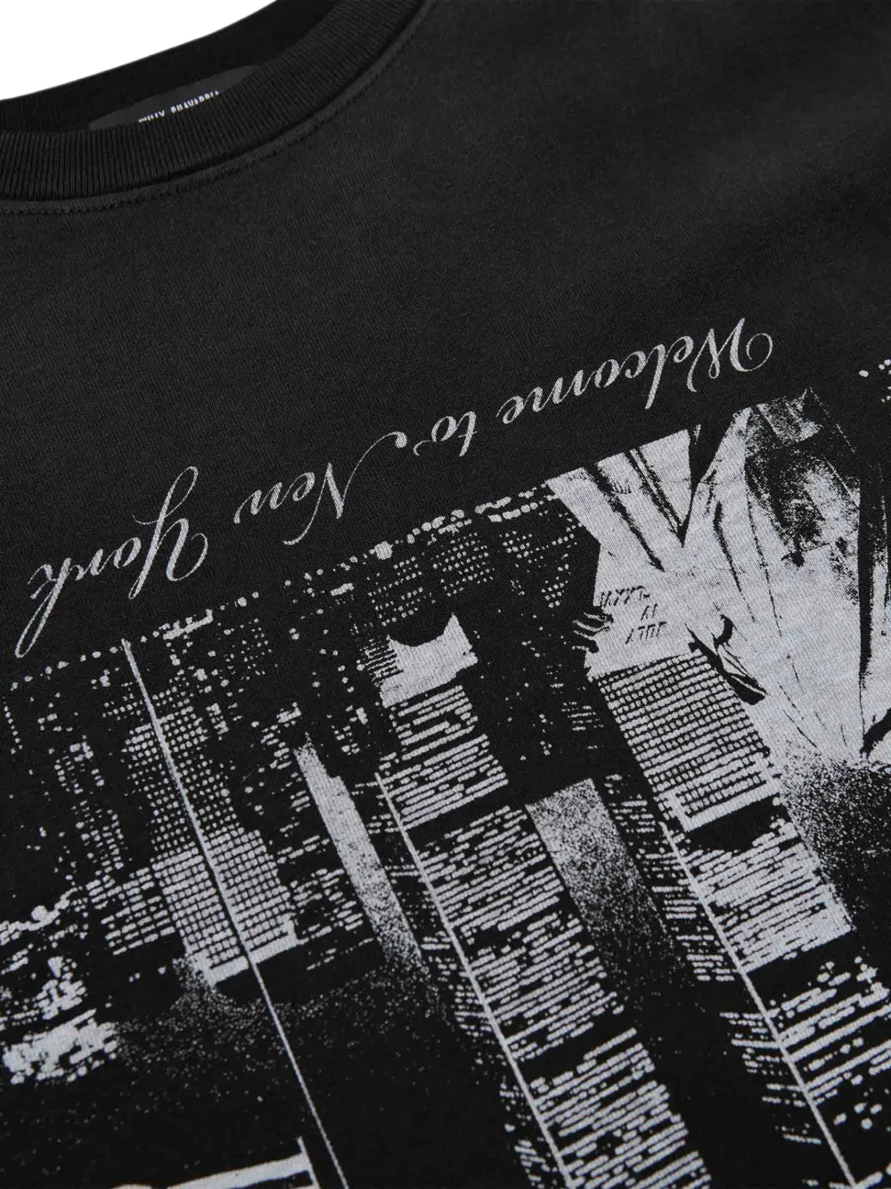 Willy Chavarria Welcome to NY Buffalo T-shirt Zwart