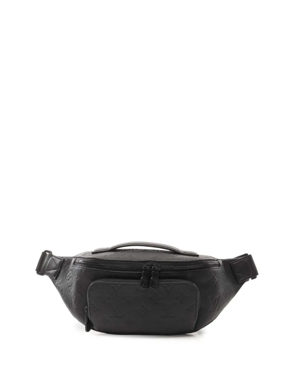 Pre-owned Louis Vuitton 2021-2025 Monogram Shadow Rush Bumbag Belt Bag In Black