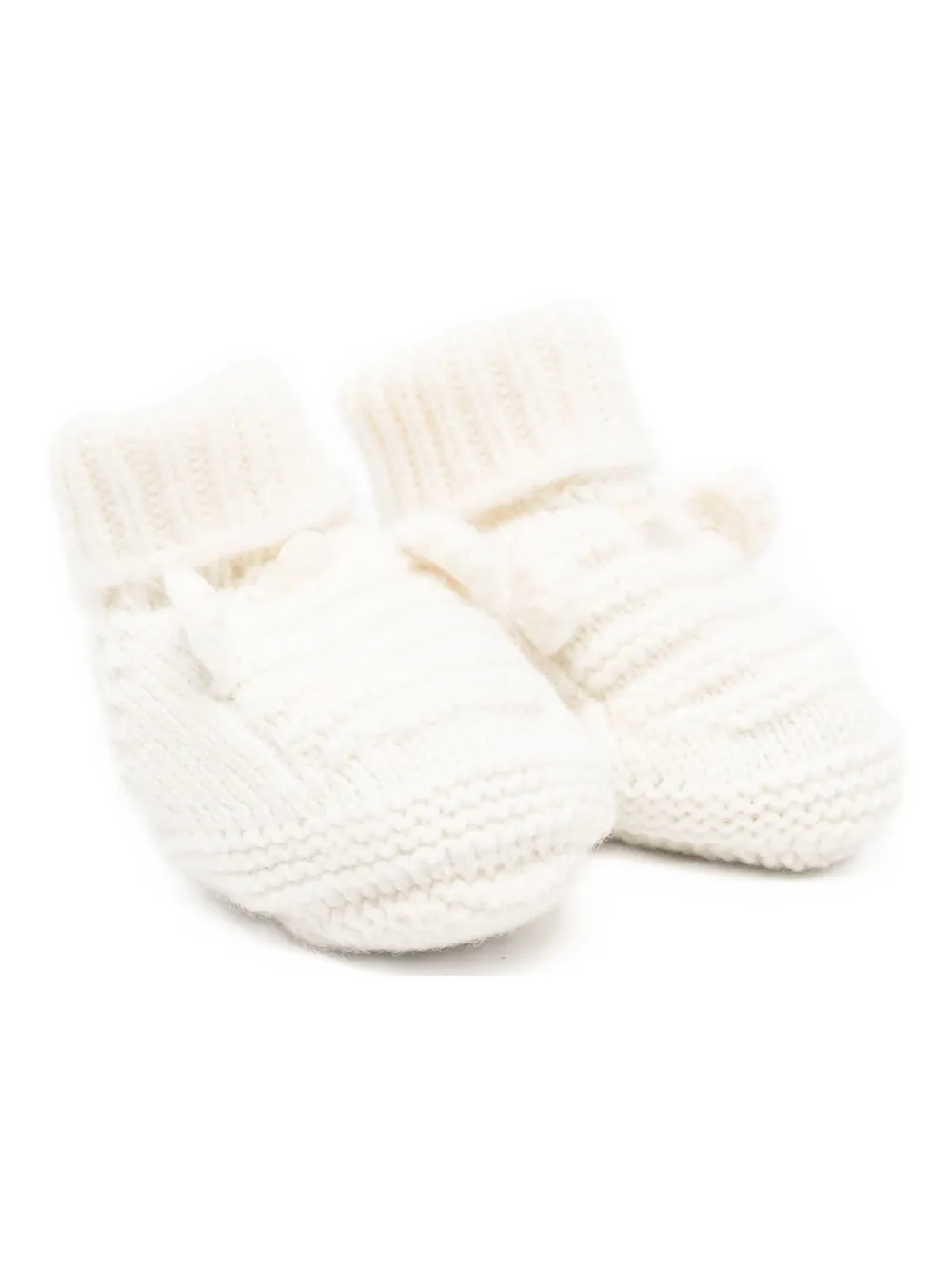 Tartine Et Chocolat cable-knit pom-pom booties | White | Image 1