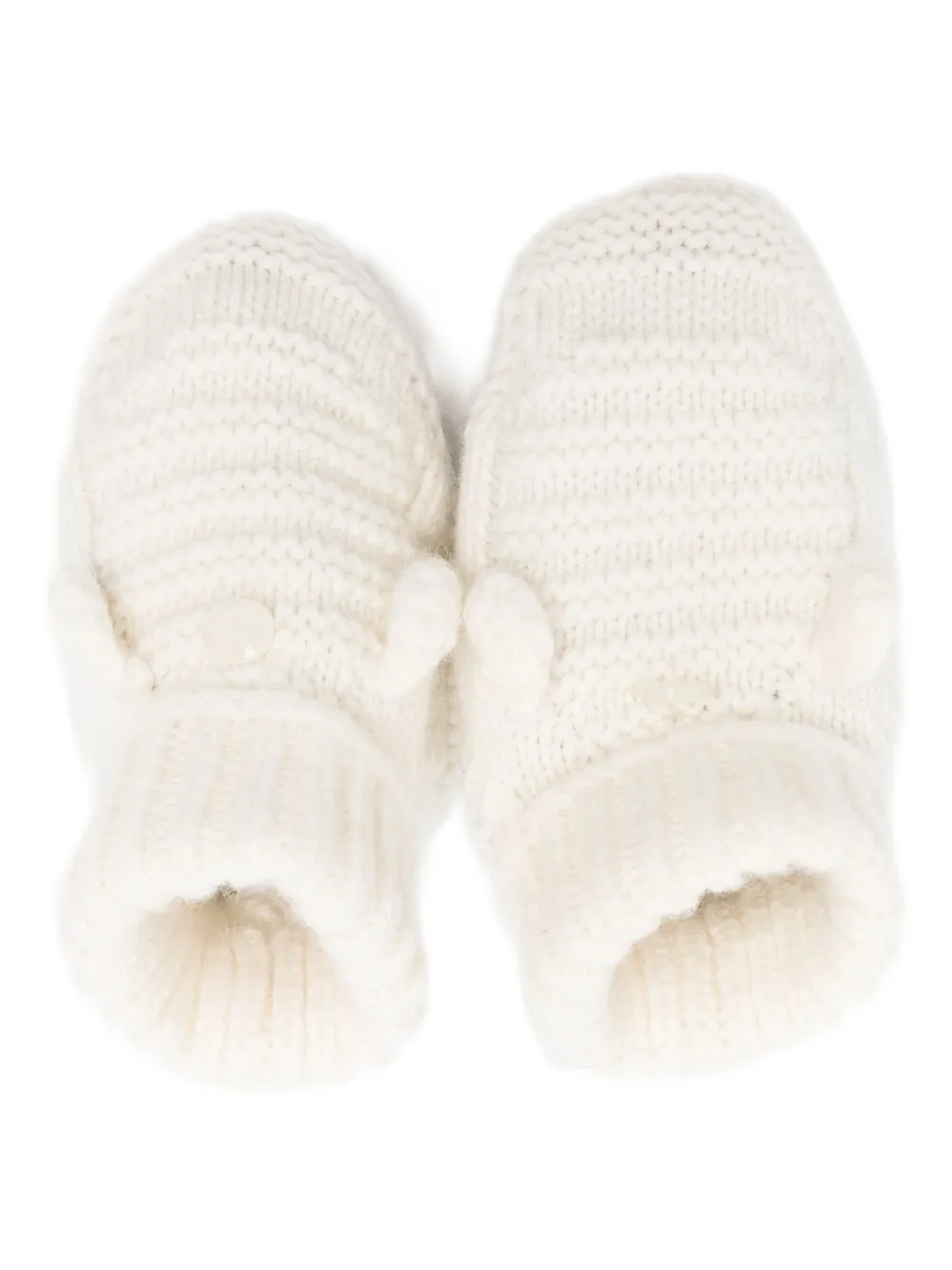 Tartine Et Chocolat Kabelgebreide laarzen met pompon Wit