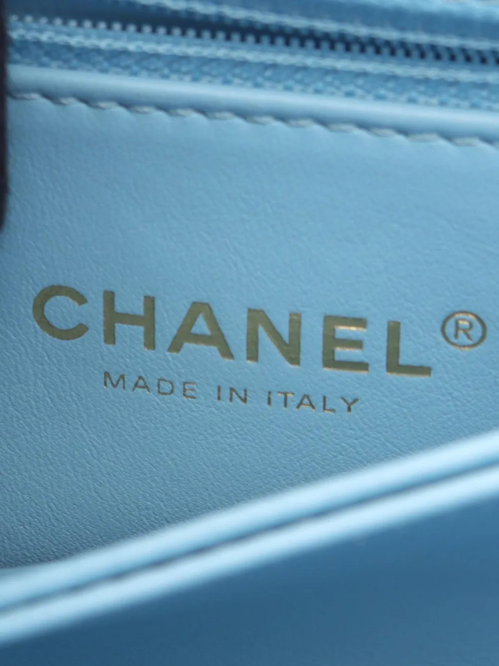 Pre-owned Chanel 2021-2025 Mini Caviar Coco Chain Top Handle Bag Satchel In Blue