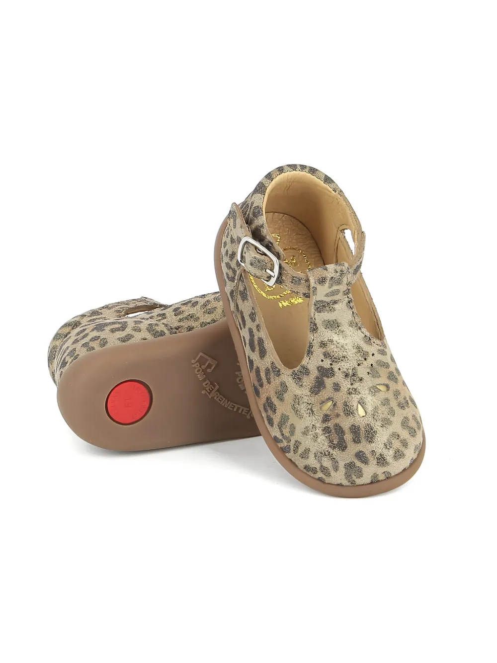 Pom D'api Salome sandalen met luipaardprint Beige