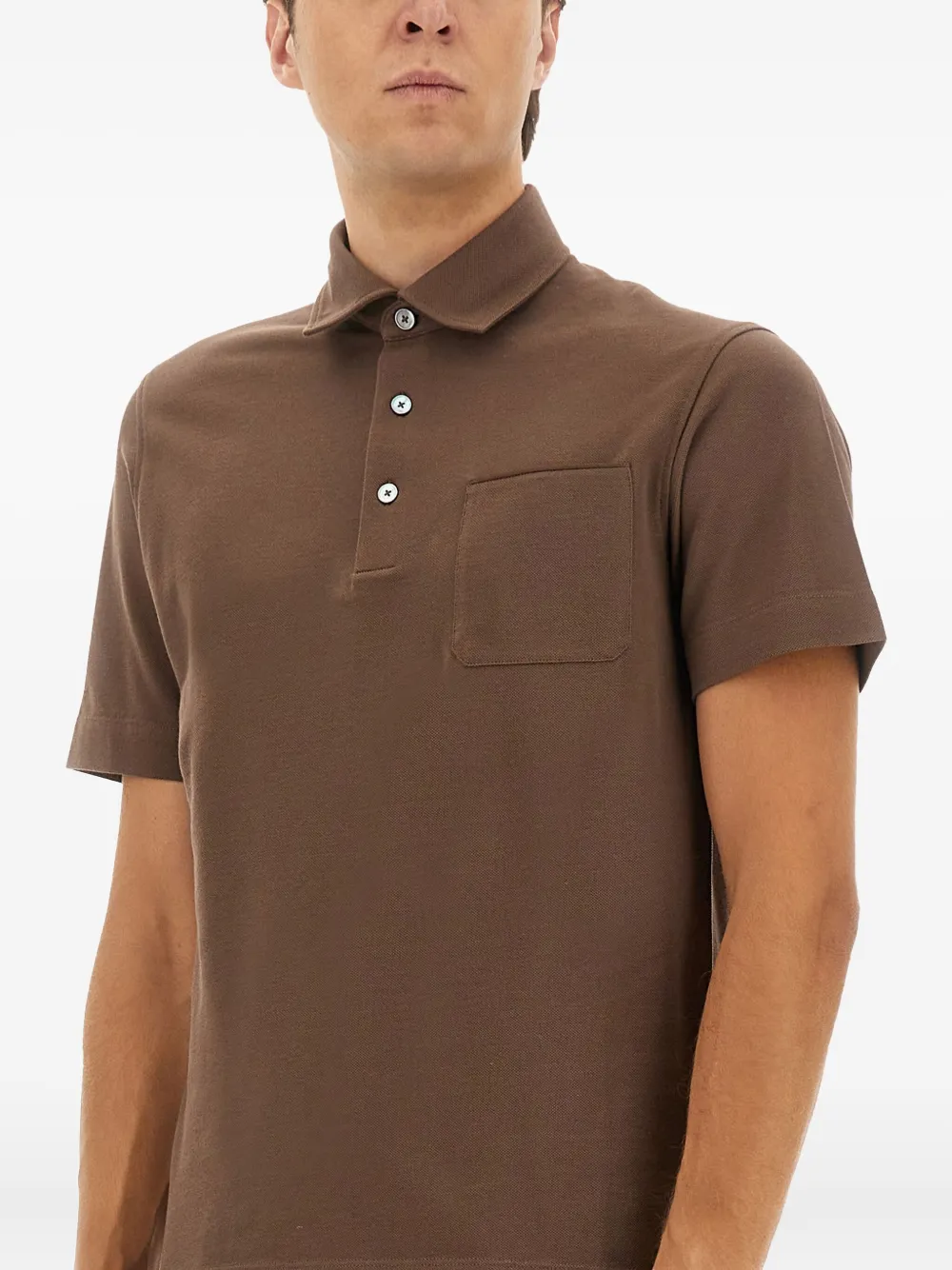Zegna Poloshirt met zak Bruin
