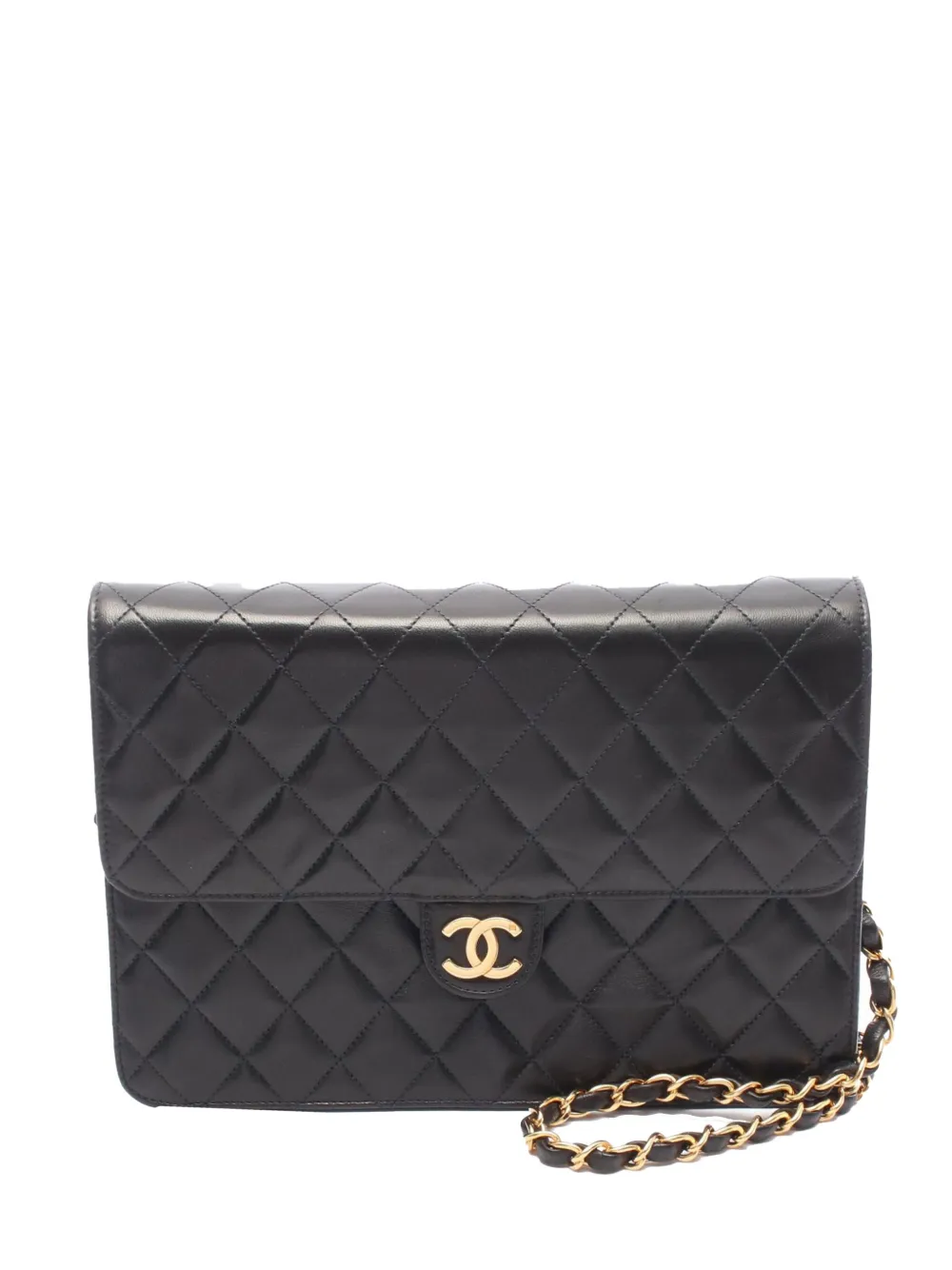 CHANEL Pre-Owned 1997-1999 ミディアム ココマーク マトラッセ ラムスキン ハーフシングルフラップ CHANEL Pre-Owned 1997-1999 ミディアム ココマーク マトラッセ ラムスキン ハーフシングルフラップ