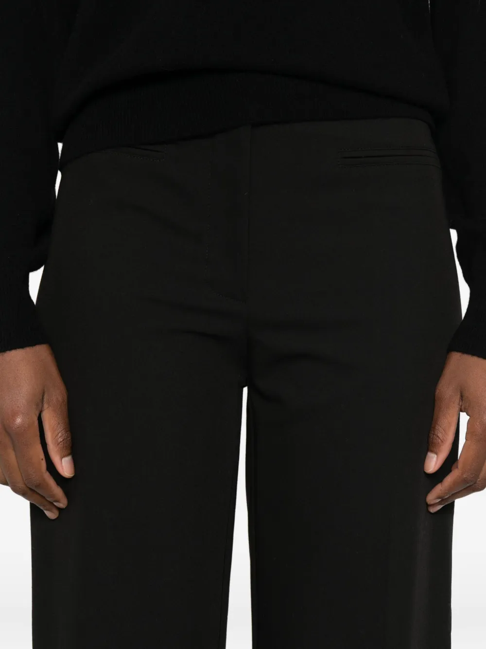 Patrizia Pepe Flat-front Trousers In Black
