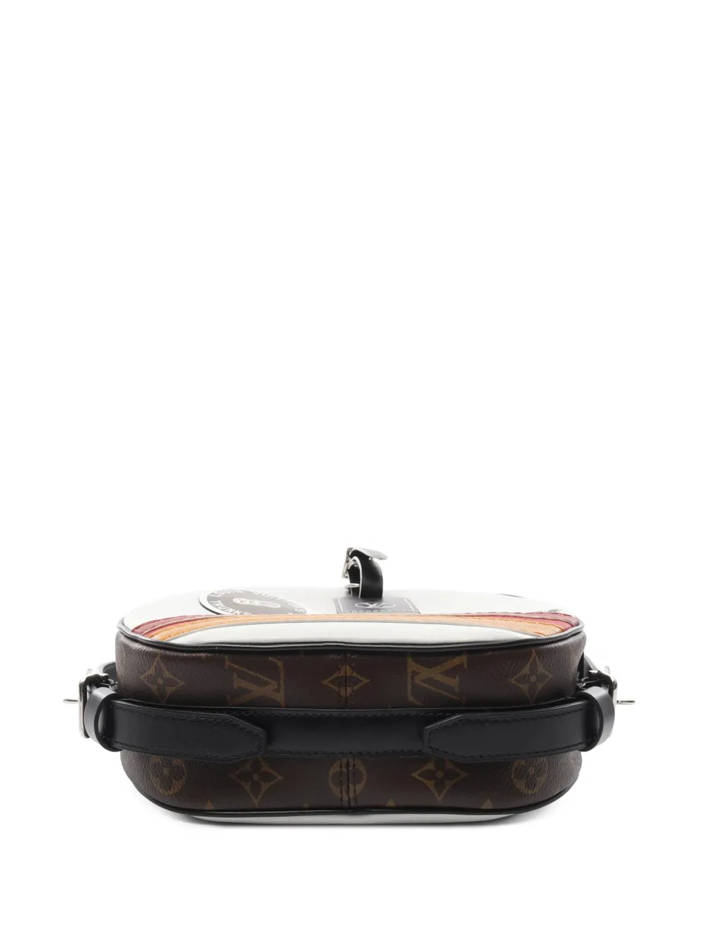Pre-owned Louis Vuitton 2019 Leather And Monogram Lv Airline Boite Chapeau Souple Crossbody Bag In Brown