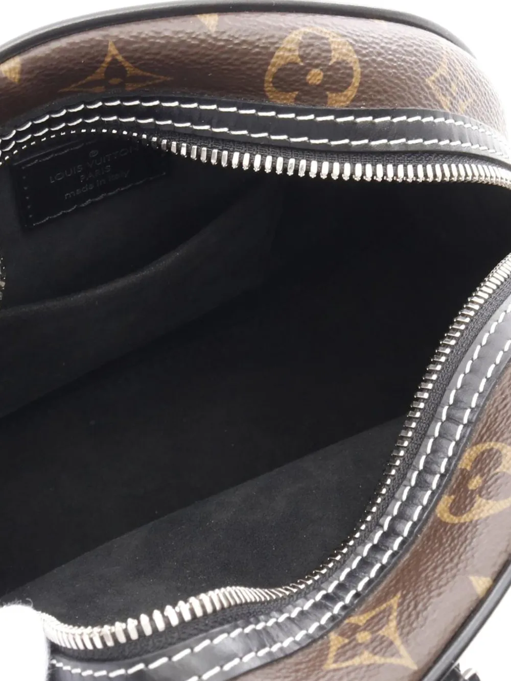 Pre-owned Louis Vuitton 2019 Leather And Monogram Lv Airline Boite Chapeau Souple Crossbody Bag In Brown