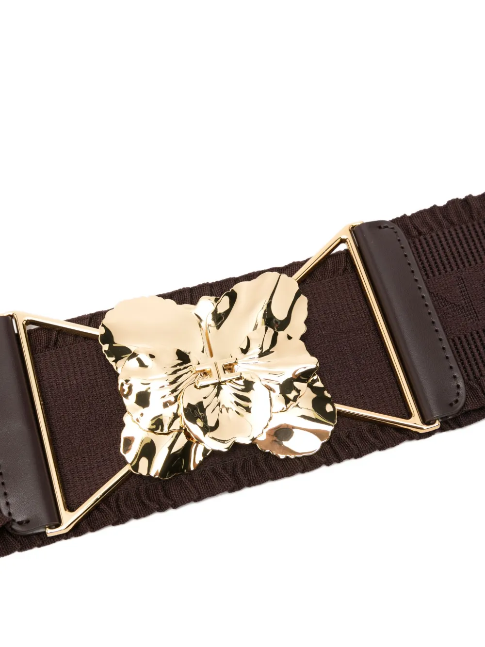Elisabetta Franchi Gespriem met bloemenprint - Bruin