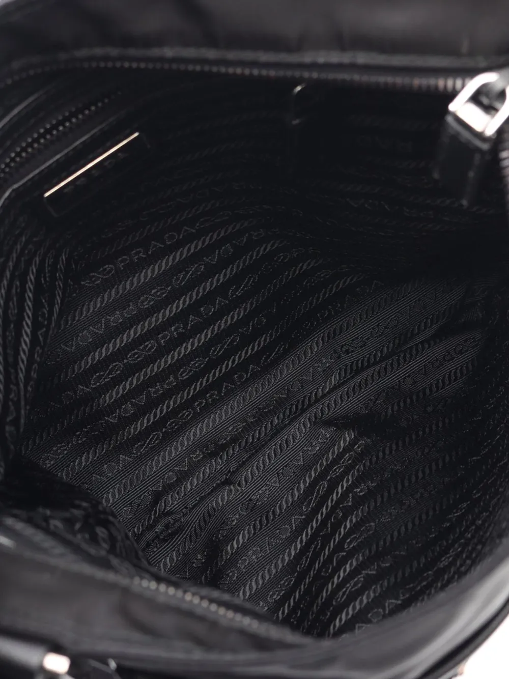 Pre-owned Prada 2013-2025 Tessuto Zip Top Crossbody Bag In Black