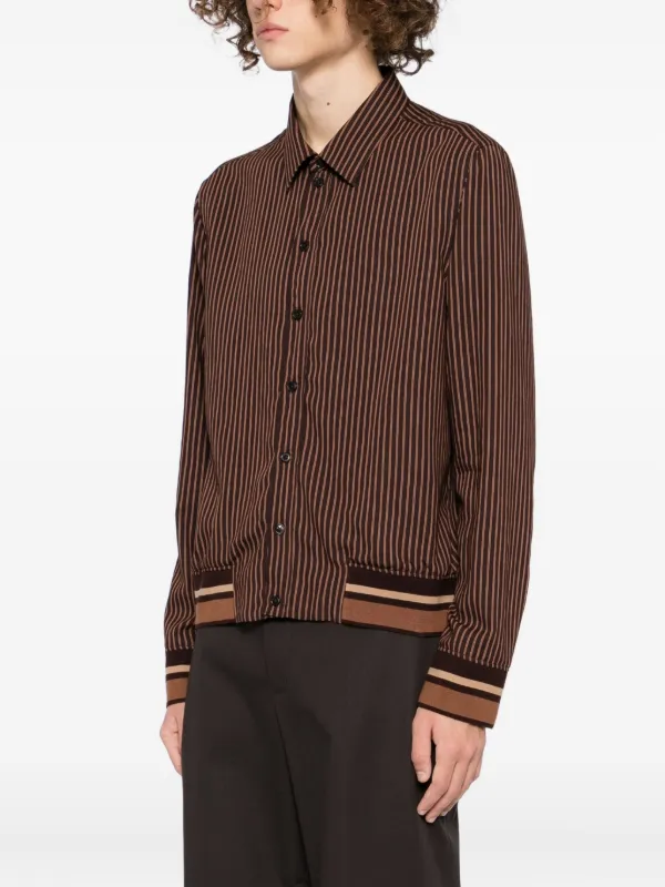 Paul Smith ゼニア ブラウン 茶 ストライプ ジャケット パンツ 3B Paul Smith ストライプ シャツジャケット | ブラウン | FARFETCH JP