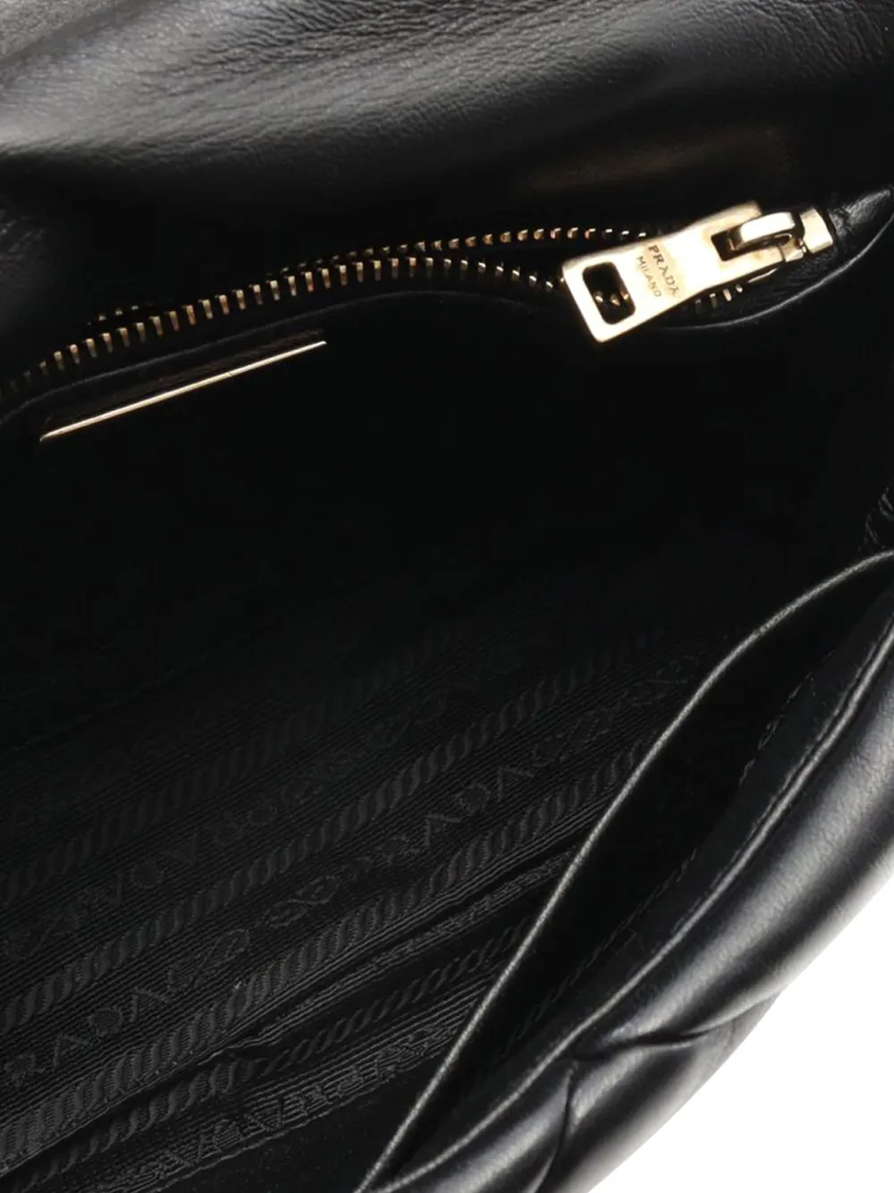 Pre-owned Prada 2013-2025 Quilted Nappa Re-nylon Triangle Patchwork System Flap Satchel In Black