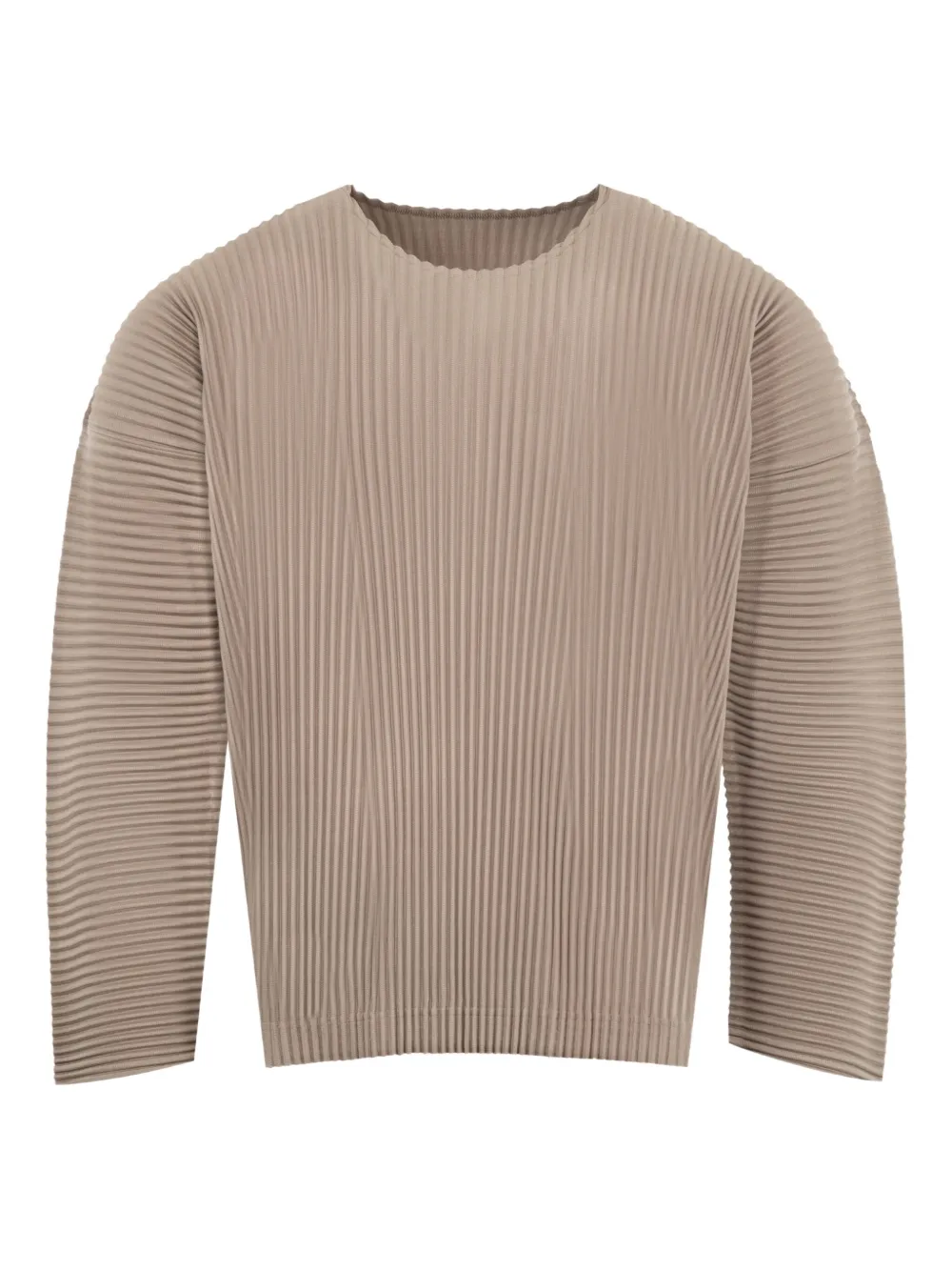 Issey Miyake pleated long-sleeve top | Brown | Image 1