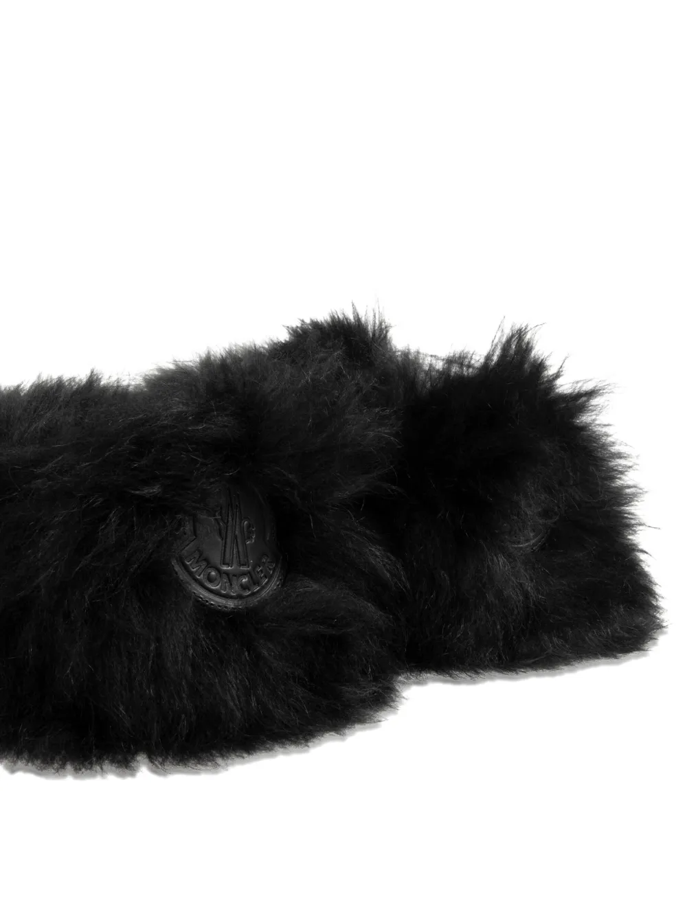 Moncler Snug Shearling Ballet Flats In Black