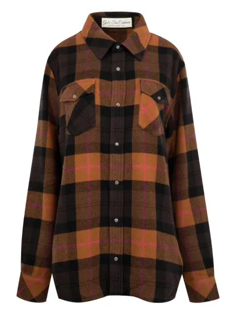 GOD'S TRUE CASHMERE tartan plaid cashmere shirt